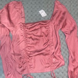 Adjustable pink silk top